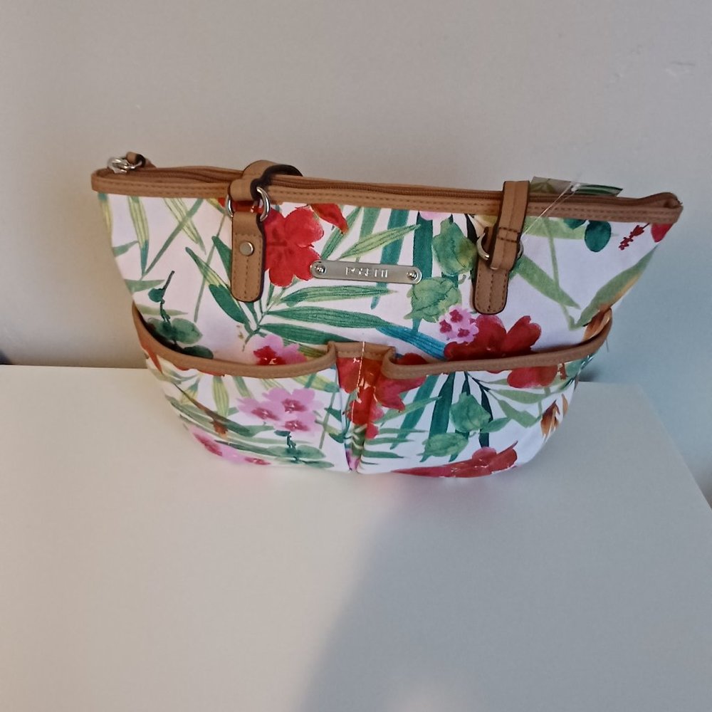 Tropical floral print purse